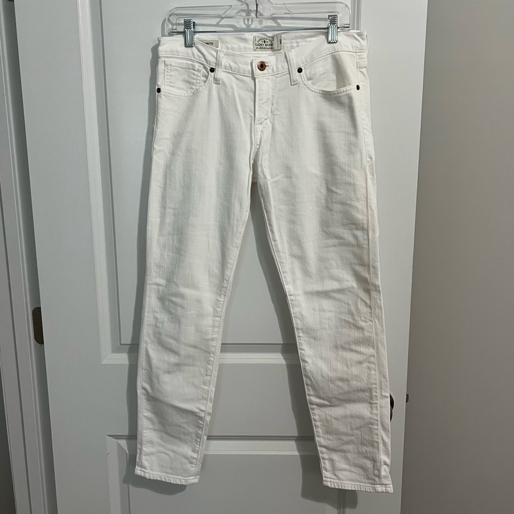Lucky Brand Jeans Sienna Cigarette Boyfriend Pearl White Sz 4 27